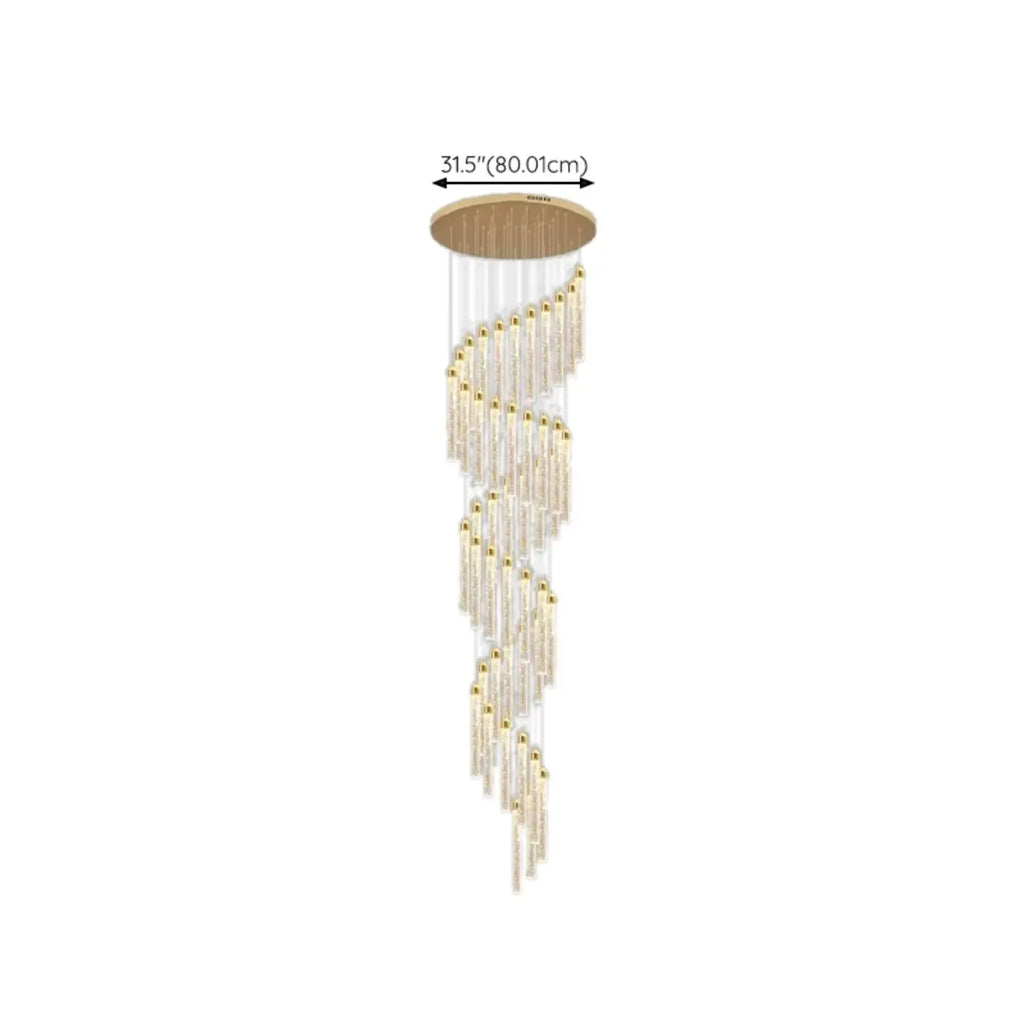 Modern Spiral Crystal Gold LED Chandelier Pendant Light