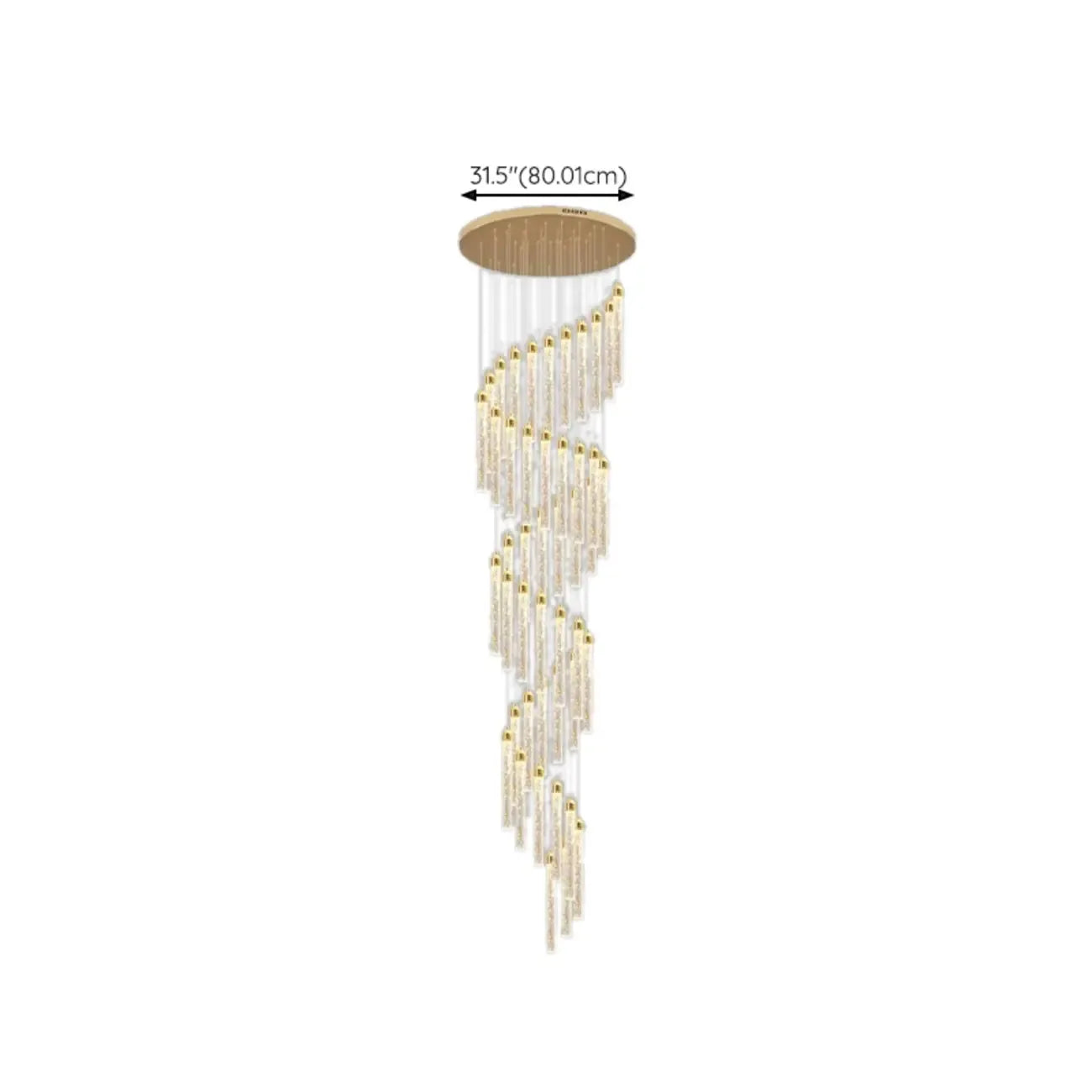 Modern Spiral Crystal Gold LED Chandelier Pendant Light