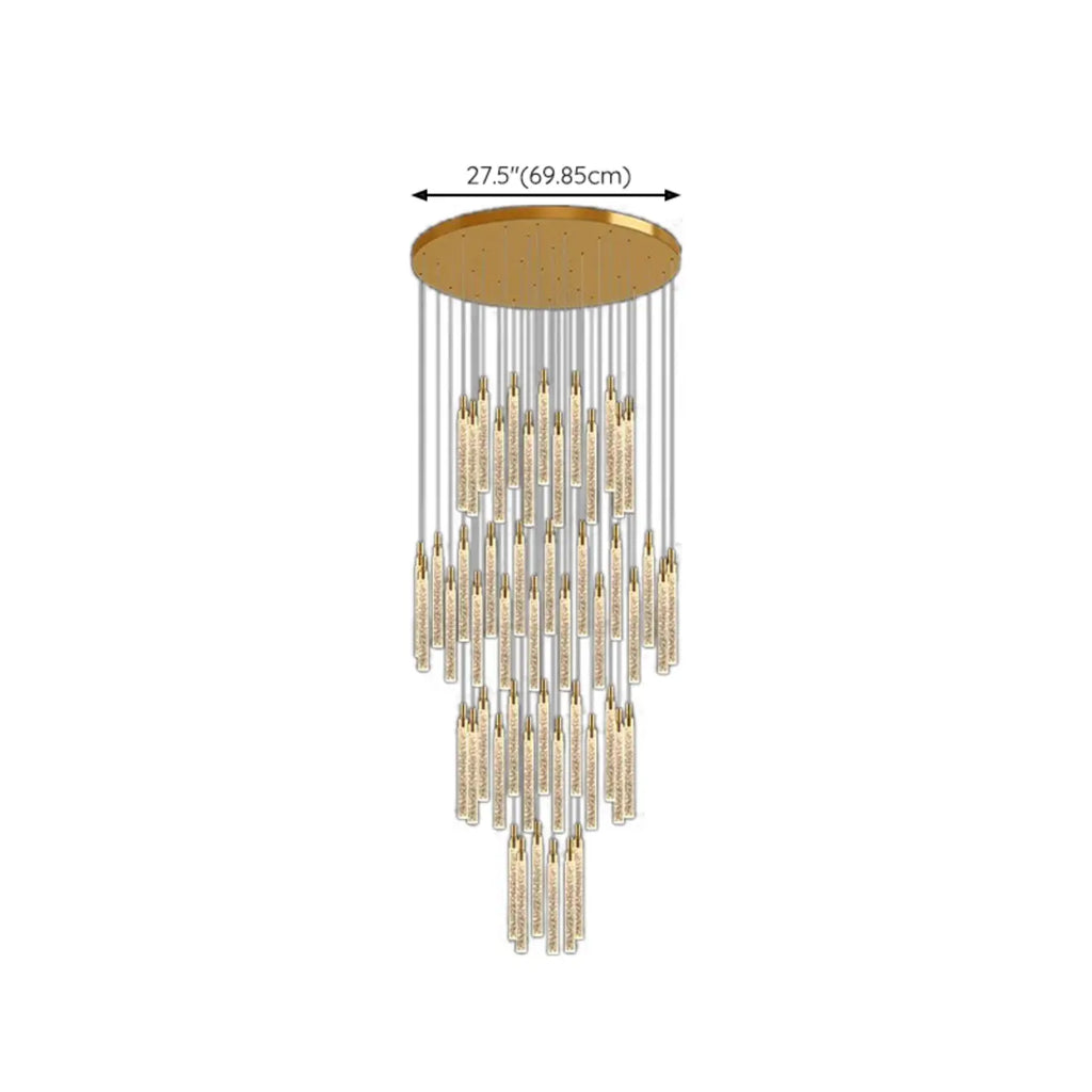 Modern Spiral Crystal Gold LED Chandelier Pendant Light