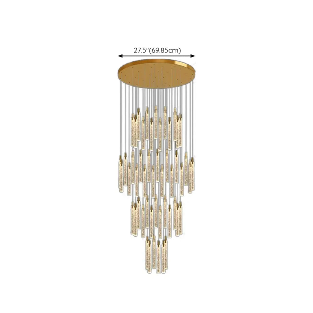 Modern Spiral Crystal Gold LED Chandelier Pendant Light