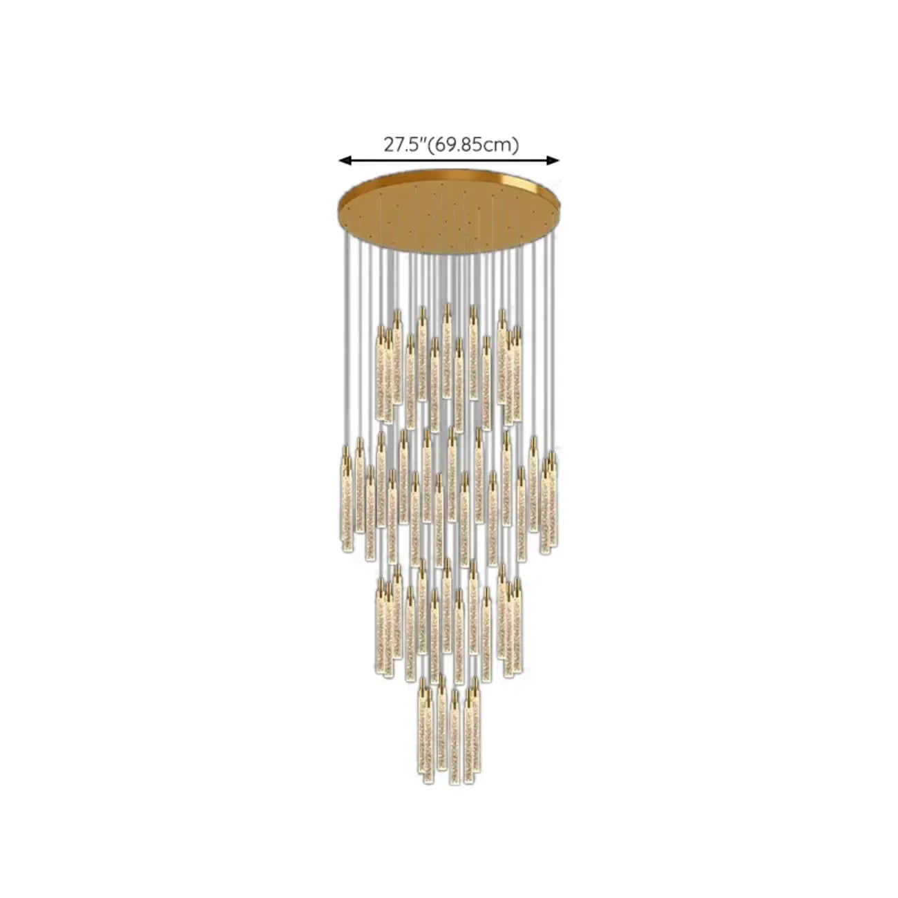 Modern Spiral Crystal Gold LED Chandelier Pendant Light