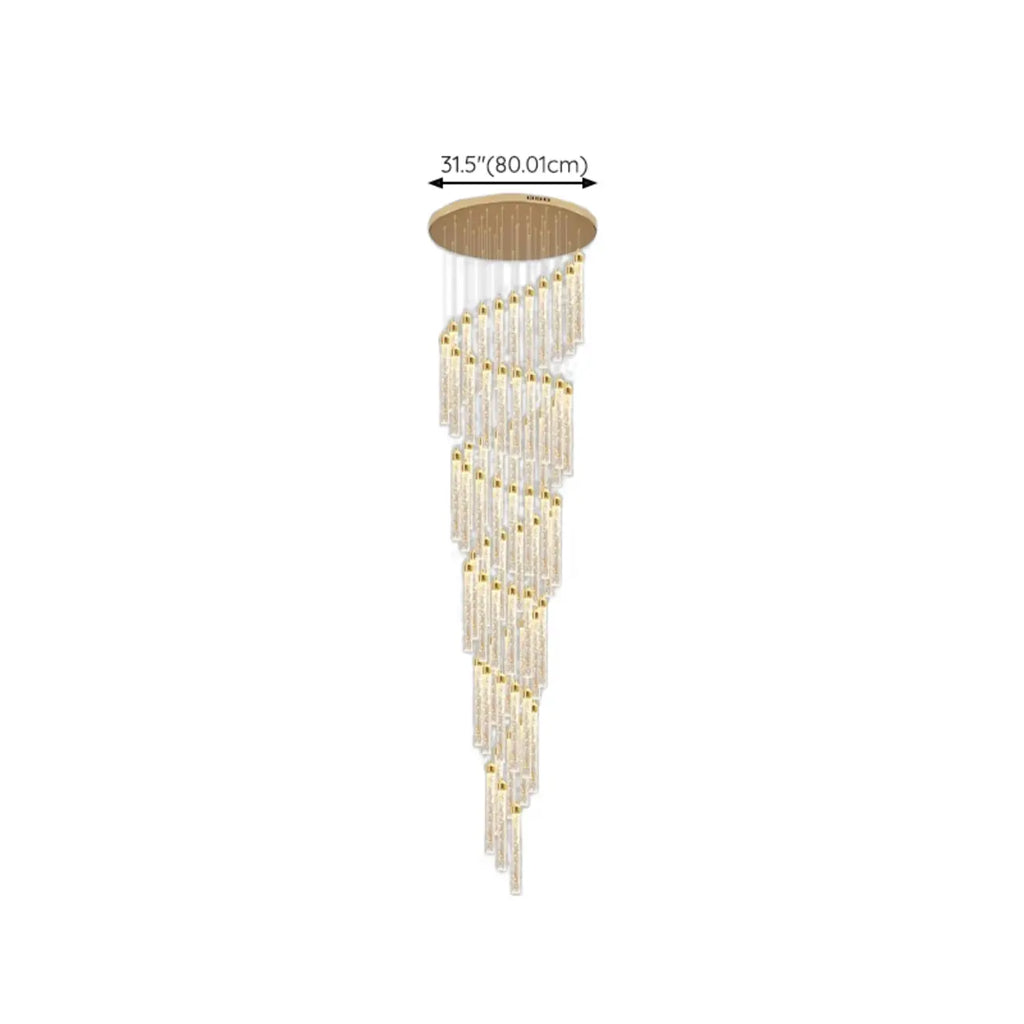 Modern Spiral Crystal Gold LED Chandelier Pendant Light