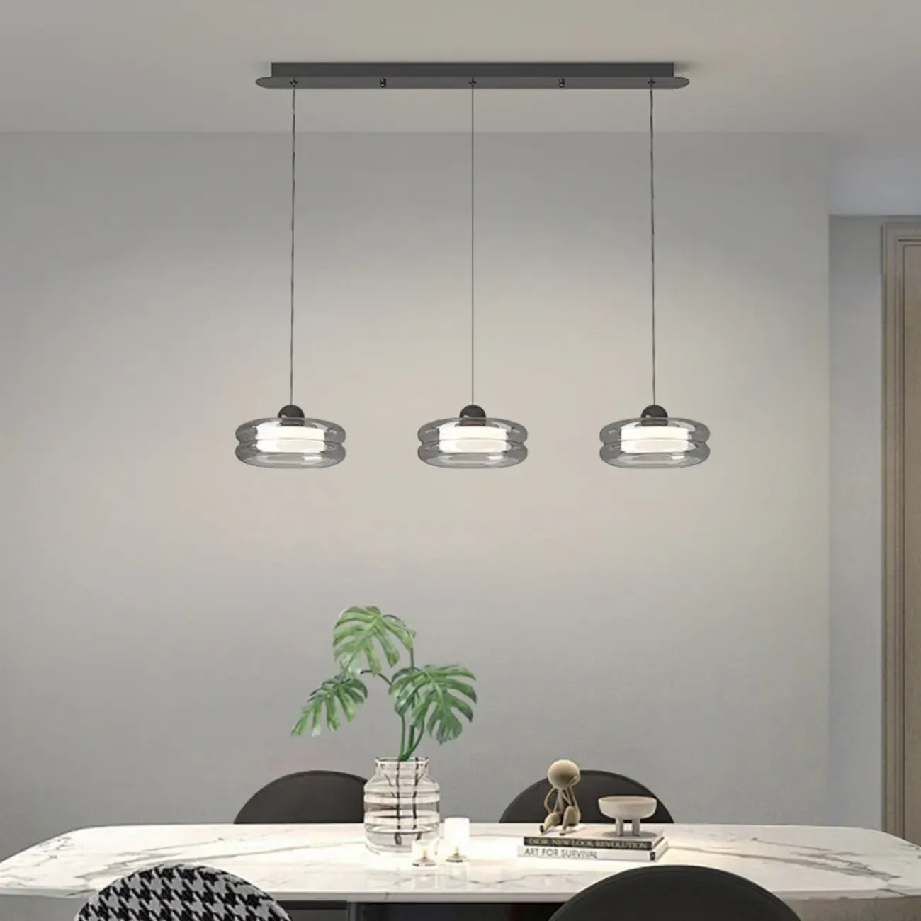 Modern 3-Gear Dimming LED Island Pendant Light for Kitchen