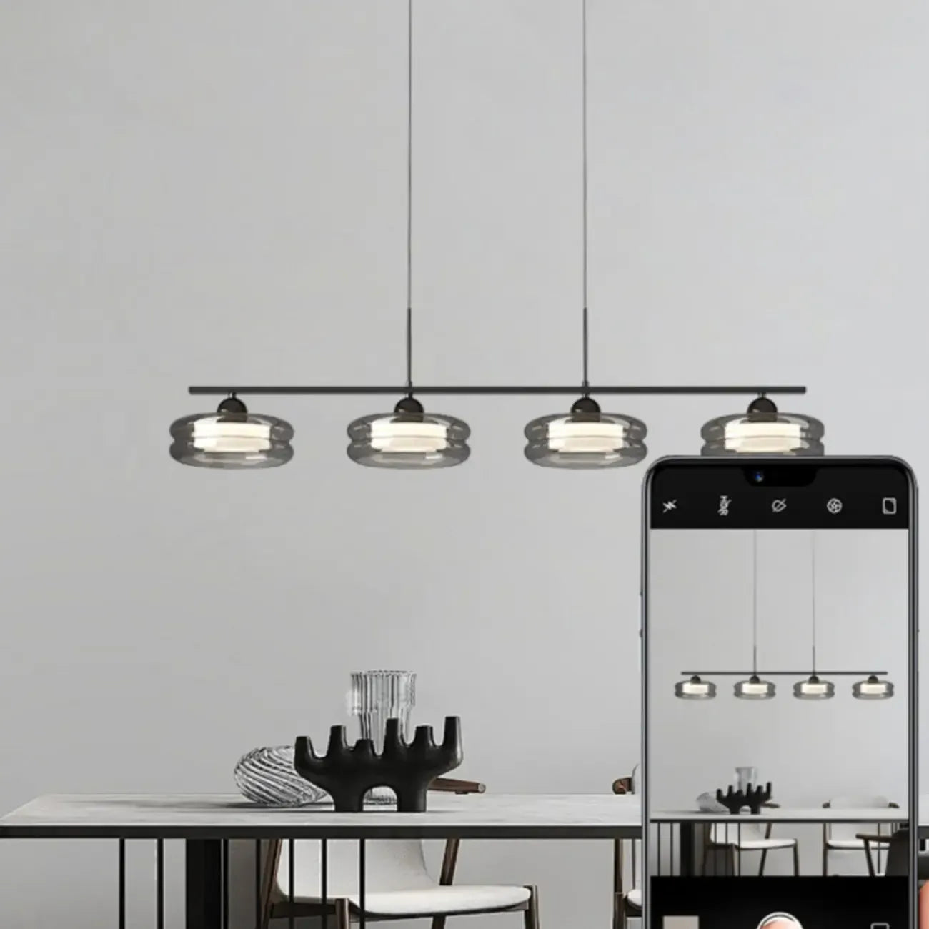Modern 3-Gear Dimming LED Island Pendant Light for Kitchen