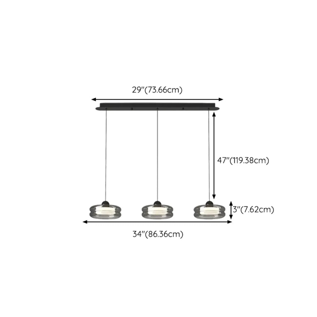 Modern 3-Gear Dimming LED Island Pendant Light for Kitchen