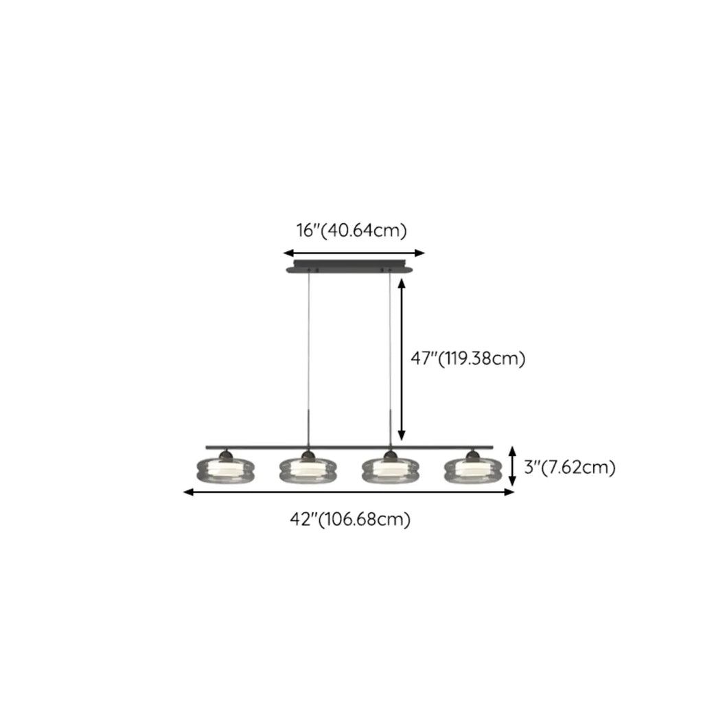 Modern 3-Gear Dimming LED Island Pendant Light for Kitchen