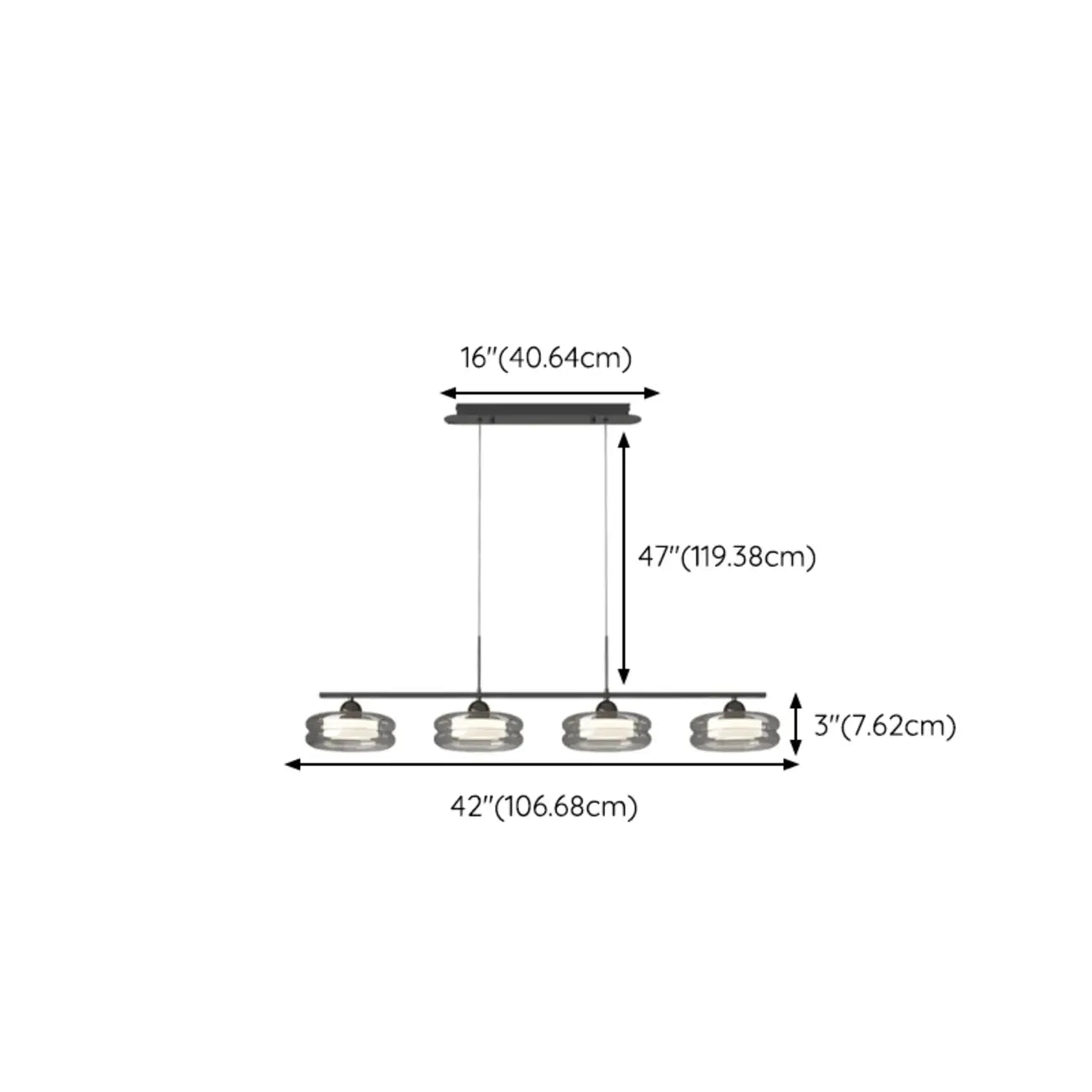 Modern 3-Gear Dimming LED Island Pendant Light for Kitchen