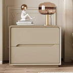 Compact Faux Leather Top Drawer Storage Nightstand