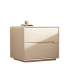 Compact Faux Leather Top Drawer Storage Nightstand
