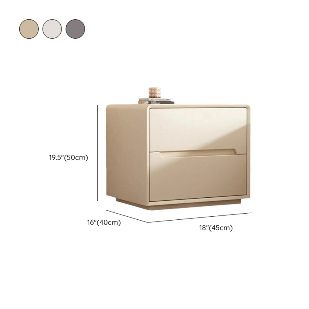 Compact Faux Leather Top Drawer Storage Nightstand