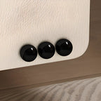 Elegant Modern White Faux Leather Wood Drawer Nightstand