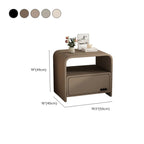 Elegant Modern White Faux Leather Wood Drawer Nightstand