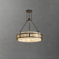 Black Metal Circle Stone Shade Modern Pendant Chandelier