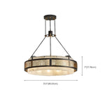 Black Metal Circle Stone Shade Modern Pendant Chandelier