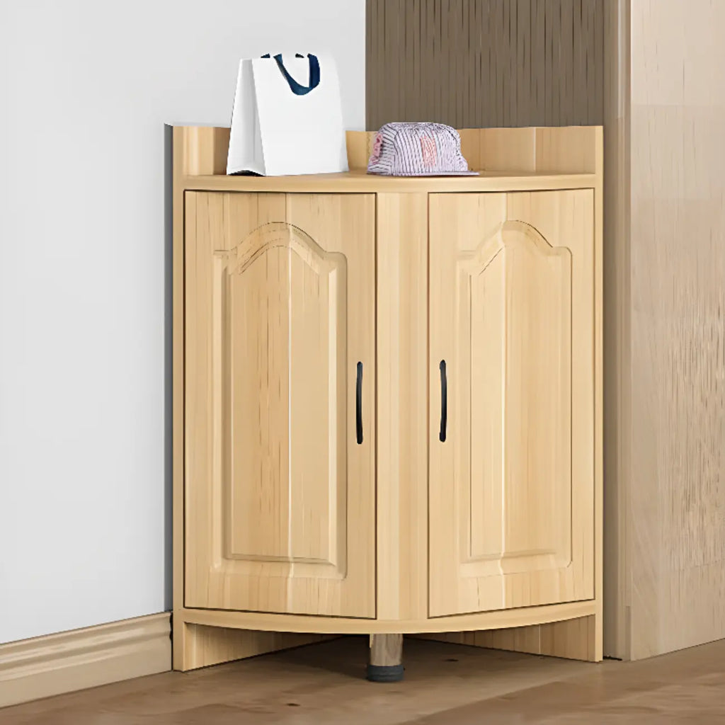 Modern Small White Wood Corner Storage Cabinet