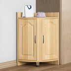 Modern Small White Wood Corner Storage Cabinet