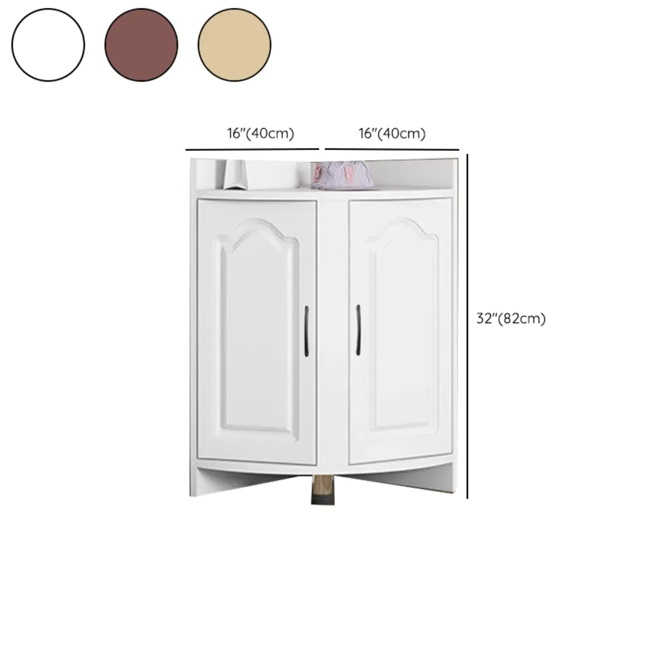 Modern Small White Wood Corner Storage Cabinet