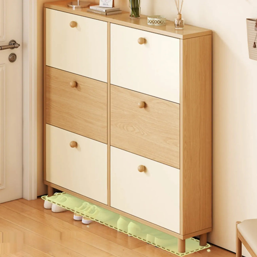Vertical Wooden Shoe Cabinet for Entryway