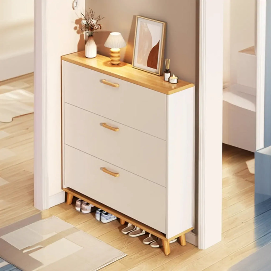 Vertical Wooden Shoe Cabinet for Entryway