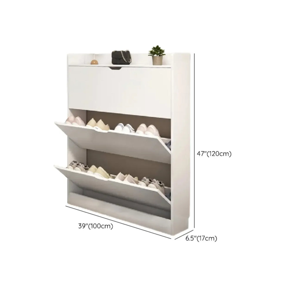 Vertical Wooden Shoe Cabinet for Entryway