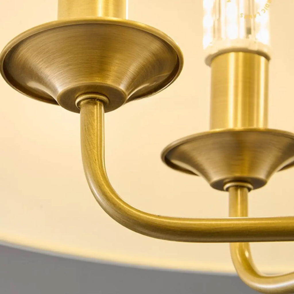 Minimalist Gold Drum Fabric Chandelier with Adjustable Height