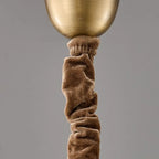 Minimalist Gold Drum Fabric Chandelier with Adjustable Height