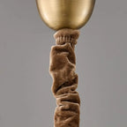 Minimalist Gold Drum Fabric Chandelier with Adjustable Height