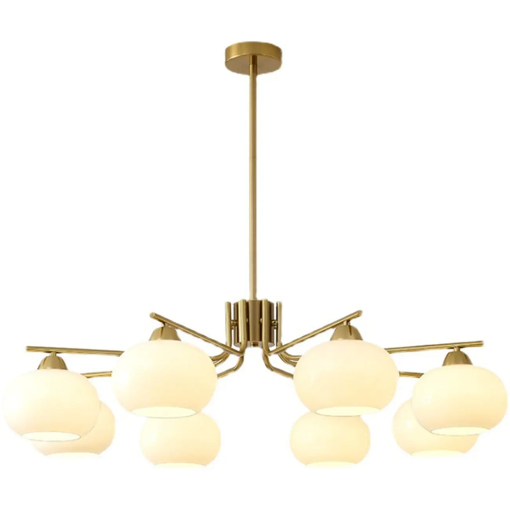 Modern White Drum Glass Living Room Chandelier