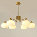 Modern White Drum Glass Living Room Chandelier