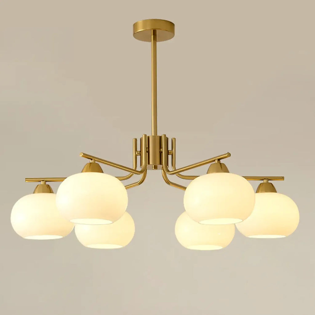 Modern White Drum Glass Living Room Chandelier