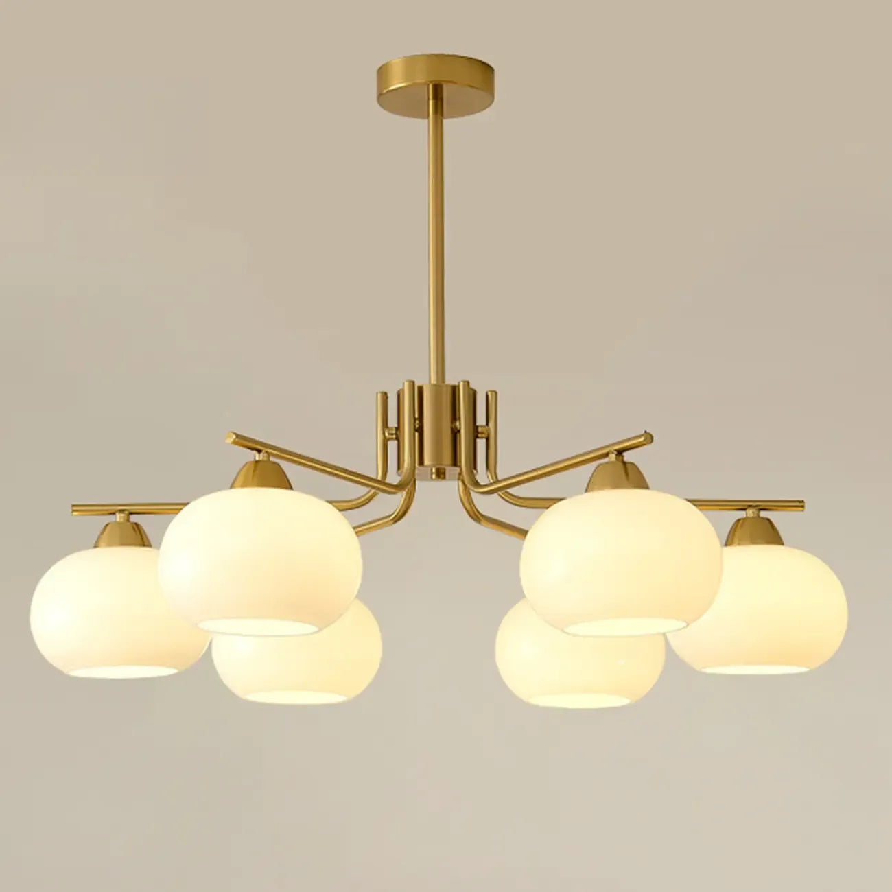 Modern White Drum Glass Living Room Chandelier