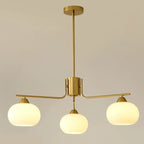 Modern White Drum Glass Living Room Chandelier