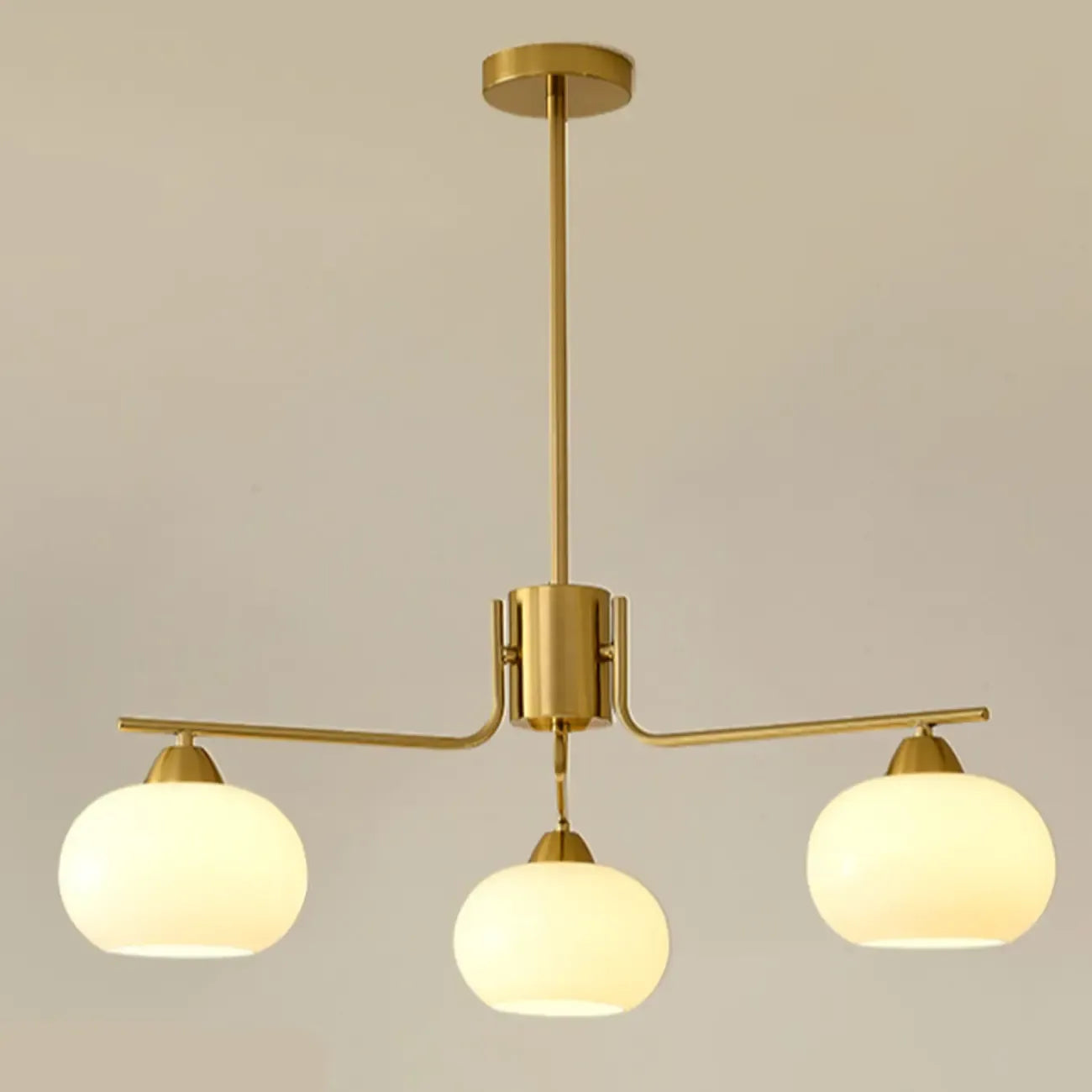 Modern White Drum Glass Living Room Chandelier