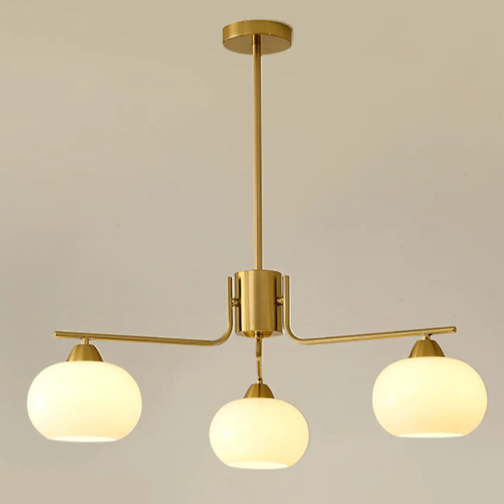 Modern White Drum Glass Living Room Chandelier