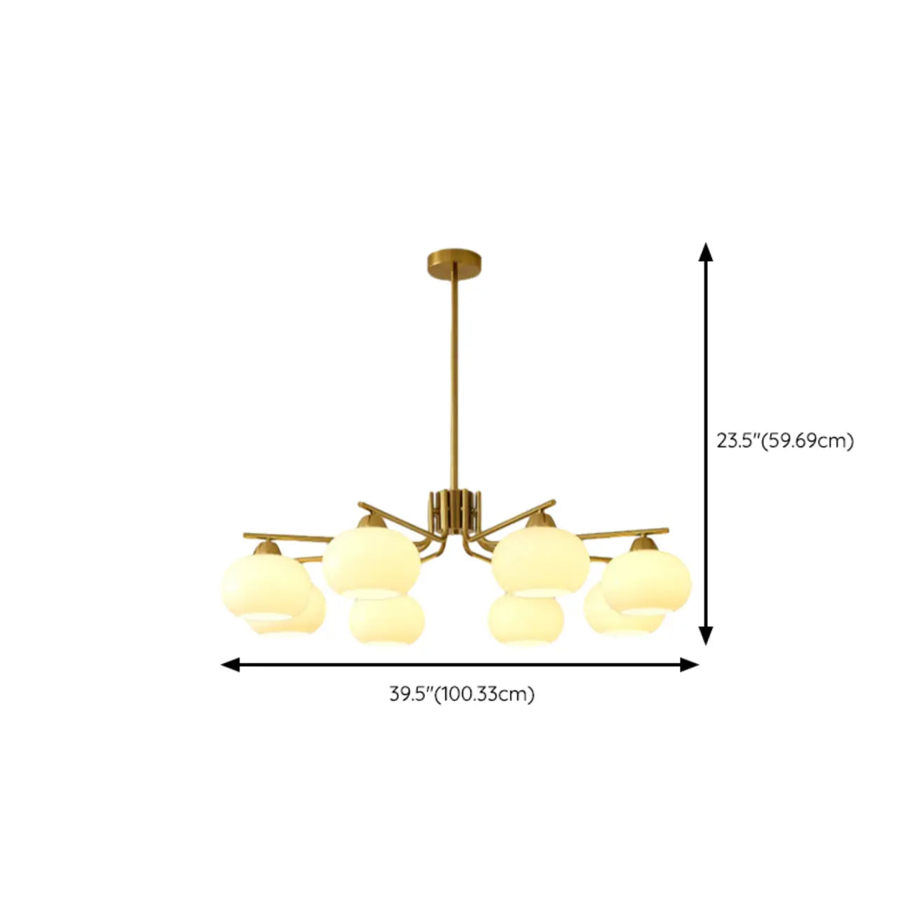 Modern White Drum Glass Living Room Chandelier