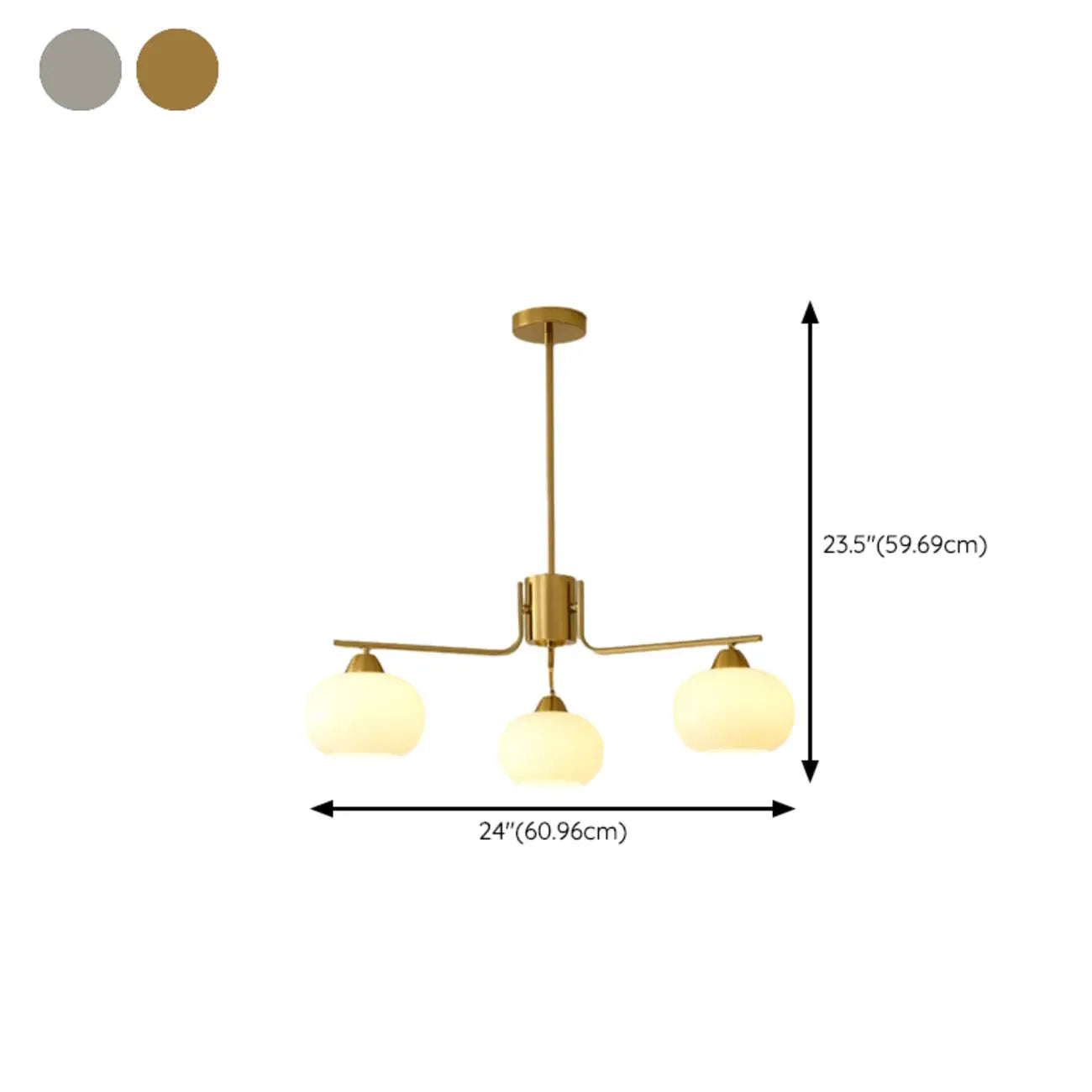 Modern White Drum Glass Living Room Chandelier