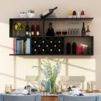 Stackable Wooden Wall-Mounted Wine Bottle Rack