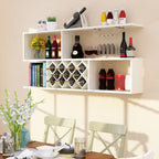 Stackable Wooden Wall-Mounted Wine Bottle Rack