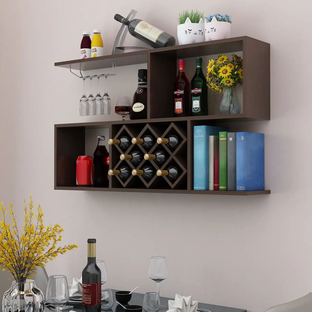 Stackable Wooden Wall-Mounted Wine Bottle Rack