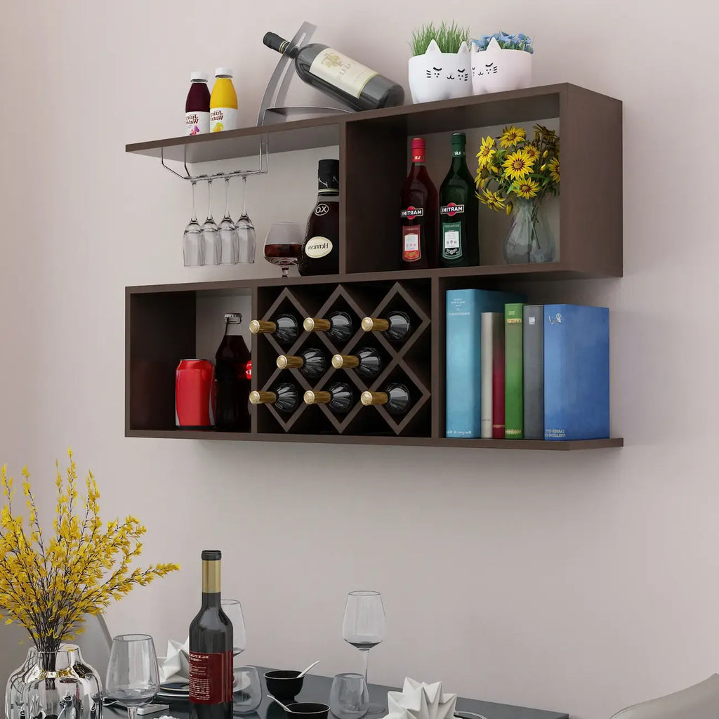 Stackable Wooden Wall-Mounted Wine Bottle Rack