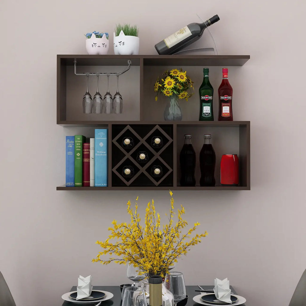 Stackable Wooden Wall-Mounted Wine Bottle Rack