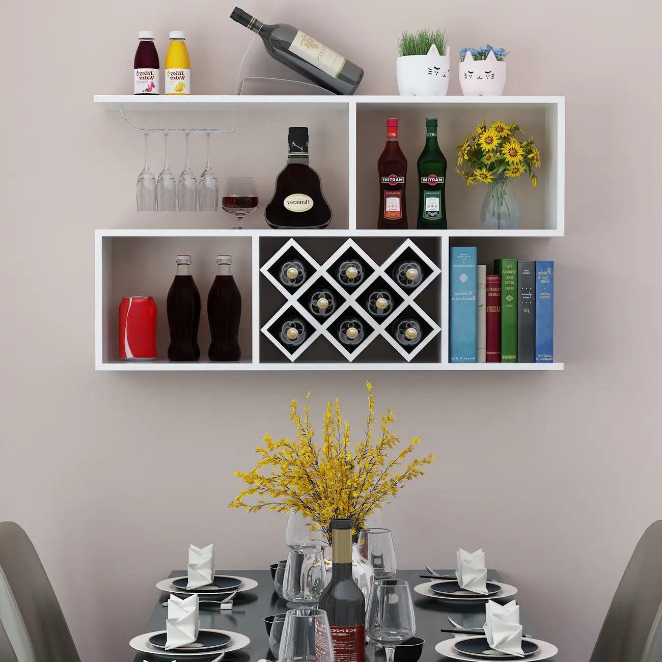 Stackable Wooden Wall-Mounted Wine Bottle Rack