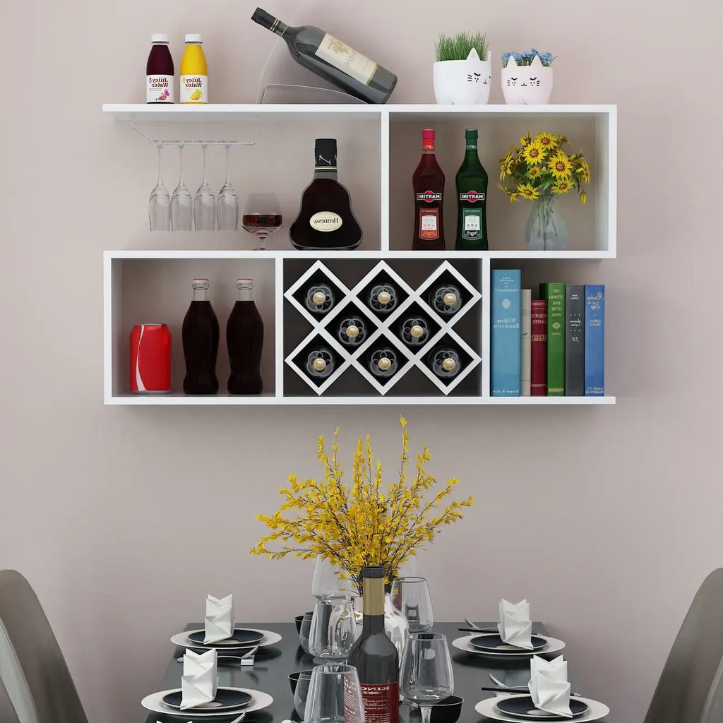 Stackable Wooden Wall-Mounted Wine Bottle Rack
