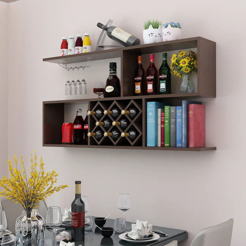 Stackable Wooden Wall-Mounted Wine Bottle Rack