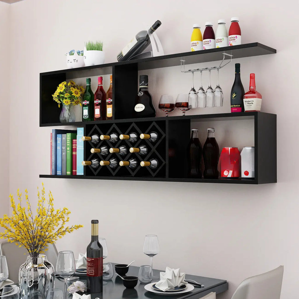 Stackable Wooden Wall-Mounted Wine Bottle Rack