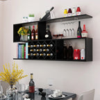 Stackable Wooden Wall-Mounted Wine Bottle Rack