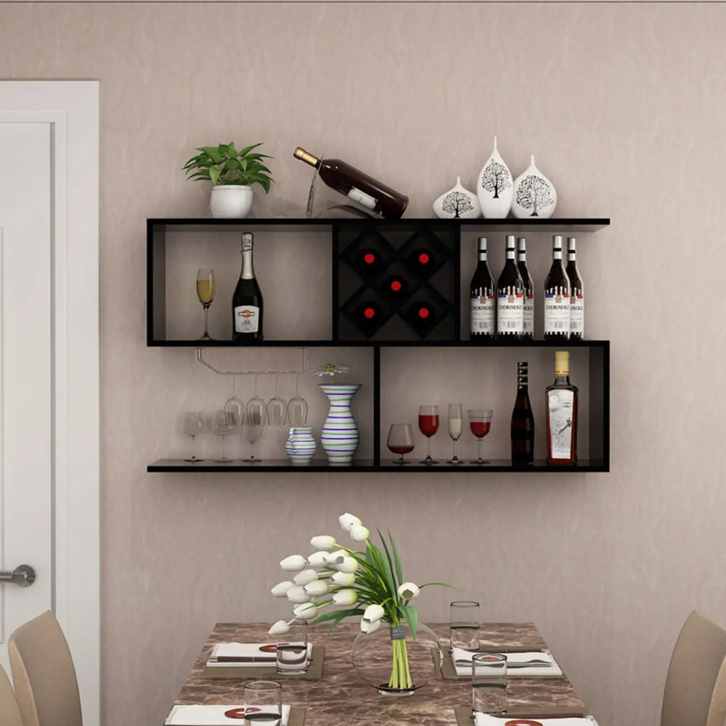 Stackable Wooden Wall-Mounted Wine Bottle Rack