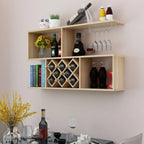 Stackable Wooden Wall-Mounted Wine Bottle Rack