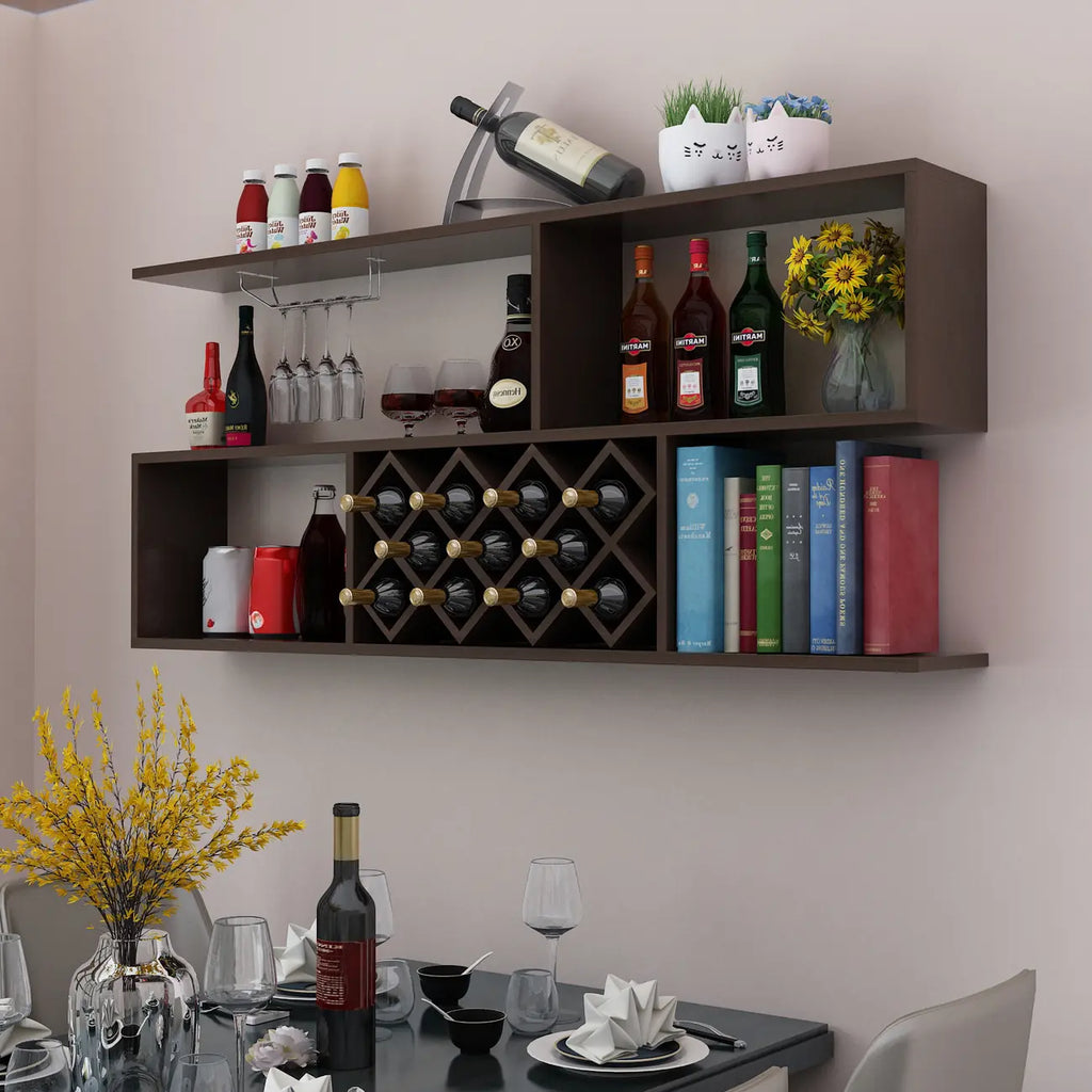 Stackable Wooden Wall-Mounted Wine Bottle Rack