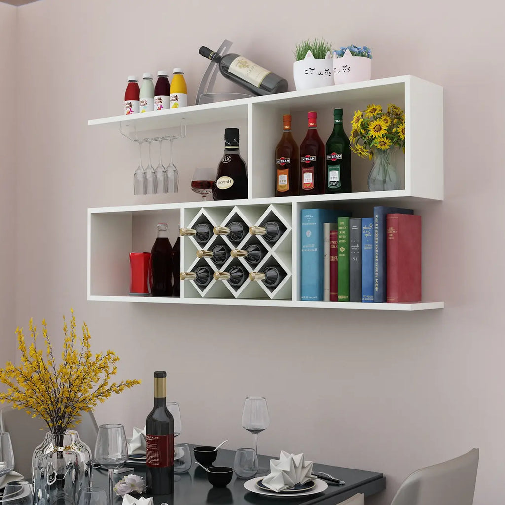 Stackable Wooden Wall-Mounted Wine Bottle Rack